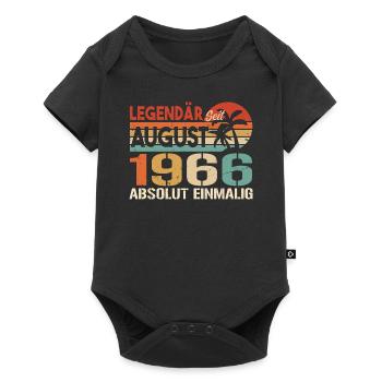 Geboren im August 1966 Funny Birthday Retro - Baby Premium Kurzarmbody - Schwarz - Vorne
