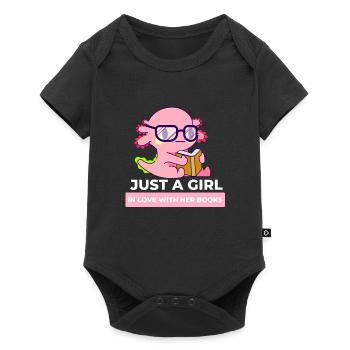 Reading For Girls - Just a girl in love with her - Baby Premium short-sleeve bodysuit - black - Front