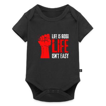 Citation motivante - La vie n’est pas facile La vie est belle - Body à manches courtes Premium Bébé - noir - Devant