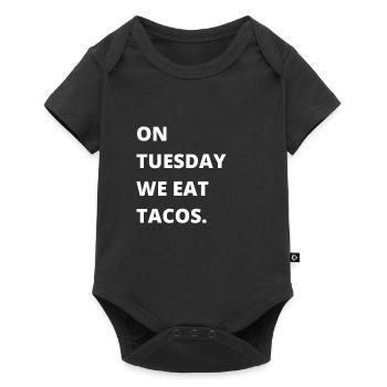 On Tuesday we eat tacos - Baby Premium short-sleeve bodysuit - black - Front