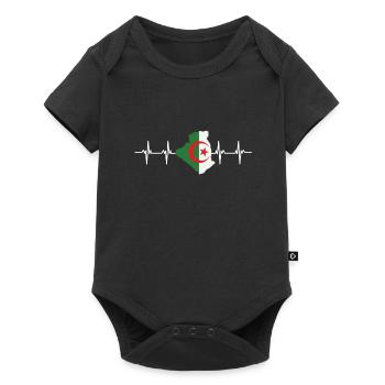 African Flag - Algeria - Baby Premium Kurzarmbody - Schwarz - Vorne