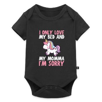I only love my bed and my mama I'm sorry - Baby Premium short-sleeve bodysuit - black - Front