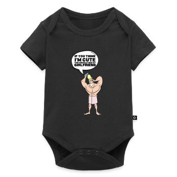 If you think I'm cute, you should see my girlfriend - Baby Premium short-sleeve bodysuit - black - Front
