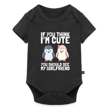 If you think I'm cute, you should see my girlfriend - Baby Premium short-sleeve bodysuit - black - Front