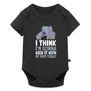 I think I'm going to kick it with my mom today - Baby Premium short-sleeve bodysuit - black - Front