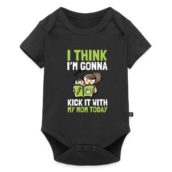 I think I'm going to kick it with my mom today - Baby Premium short-sleeve bodysuit - black - Front