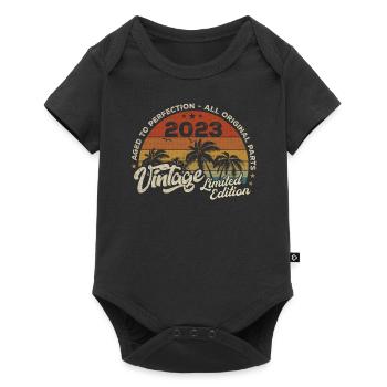 Millésime 2023 Anniversaire Rétro 2023 - Body à manches courtes Premium Bébé - noir - Devant