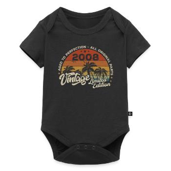 Vintage 2008 Birthday Retro 2008 - Baby Premium short-sleeve bodysuit - black - Front