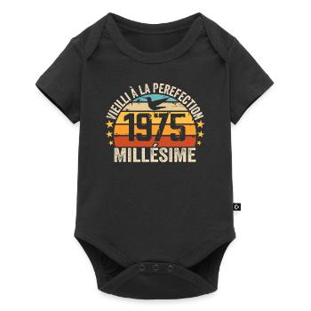 Vintage 1975 Retro 1975 Birthday Gift - Baby Premium short-sleeve bodysuit - black - Front