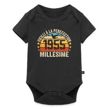 Vintage 1955 Retro 1955 Birthday Gift - Baby Premium short-sleeve bodysuit - black - Front