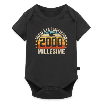 Millésime 2000 Cadeau D’anniversaire Rétro 2000 - Body à manches courtes Premium Bébé - noir - Devant