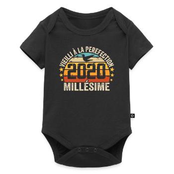 Jahrgang 2020 Retro Geburtstagsgeschenk 2020 - Baby Premium Kurzarmbody - Schwarz - Vorne