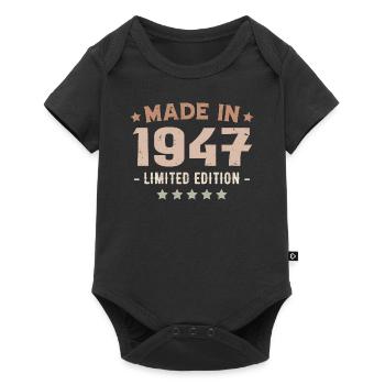 Made in 1947 Vintage 1947 Anniversary Gift - Baby Premium short-sleeve bodysuit - black - Front
