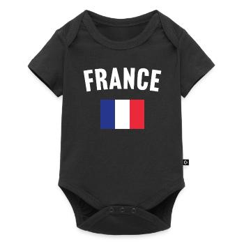 Drapeau de la France - Body à manches courtes Premium Bébé - noir - Devant