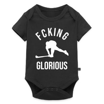 Feldhockey Spieler Geschenk - Baby Premium Kurzarmbody - Schwarz - Vorne