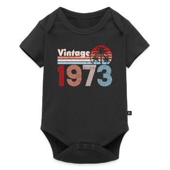 Vintage 1973 Palm Trees Retro Birthday - Baby Premium short-sleeve bodysuit - black - Front