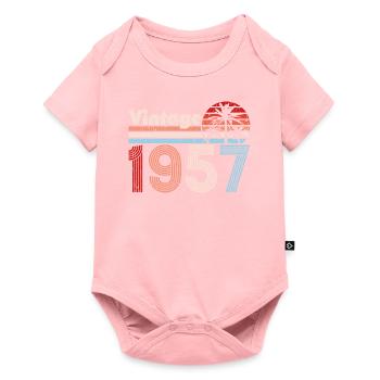 Vintage, 1957, Palmiers, Rétro, Anniversaire - Body à manches courtes Premium Bébé - rose - Devant