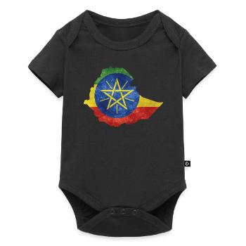 Ethiopia - National border in national flag - Baby Premium short-sleeve bodysuit - black - Front