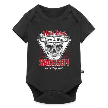 Sachsen Chemnitz Dresden Leipzig Zwickau Geschenk - Baby Premium Kurzarmbody - Schwarz - Vorne