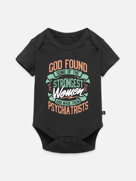 Psychiater psychiater Psycho professionele geschenk - Premium babyrompertje met korte mouwen - zwart