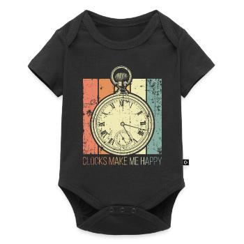 Horlogerie me rend heureux - Body à manches courtes Premium Bébé - noir - Devant