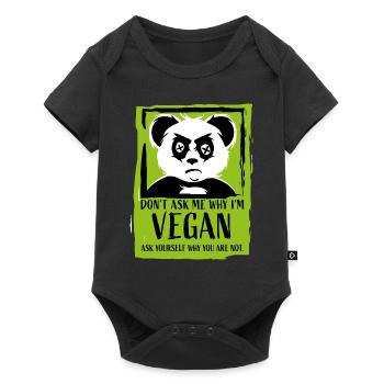 Don't ask me why - Vegan Panda Veganer Veganerin - Body à manches courtes Premium Bébé - noir - Devant