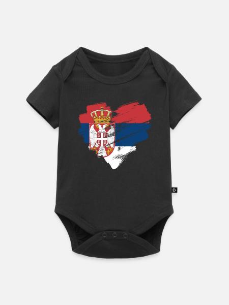 Serbien - Baby Premium Kurzarmbody - Schwarz