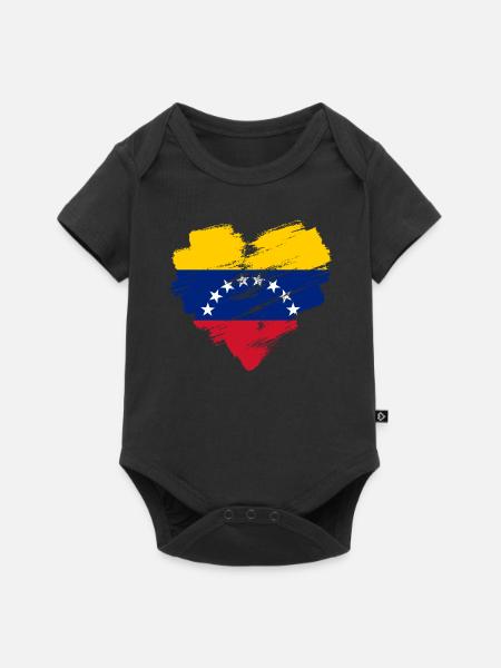 Venezuela - Baby Premium Kurzarmbody - Schwarz