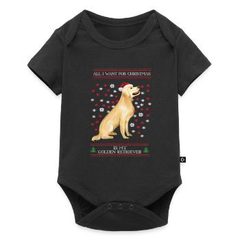 Tout ce que je veux pour Noël, c’est mon Golden Retriever - Body à manches courtes Premium Bébé - noir - Devant