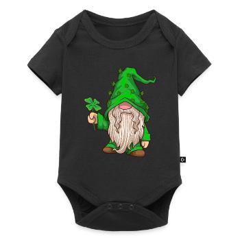 Le nain tient la feuille de trèfle - Saint-Patrick - Body à manches courtes Premium Bébé - noir - Devant
