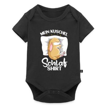 Kaninchen Hase Kuschel Schlafshirt - Baby Premium Kurzarmbody - Schwarz - Vorne