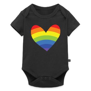 Rainbow - Heart - Baby Premium short-sleeve bodysuit - black - Front