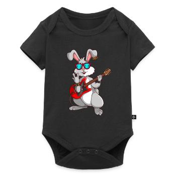 Rabbit Rock Musicien Pâques - Body à manches courtes Premium Bébé - noir - Devant