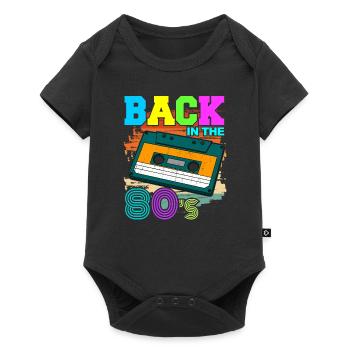 Back in the 80s - 80er Kostüm 80's Mottoparty - Baby Premium Kurzarmbody - Schwarz - Vorne