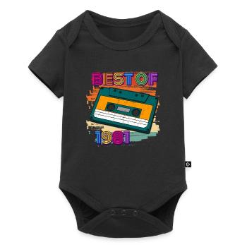 best of 1981 cassette 80s 41st birthday - Baby Premium short-sleeve bodysuit - black - Front