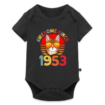 Awesome since 1953 Cat 69th Birthday Gift - Baby Premium short-sleeve bodysuit - black - Front