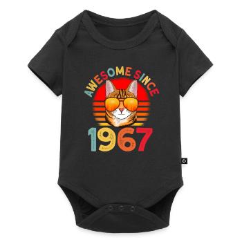 Awesome since 1967 Katze 55. Geburtstag Geschenk - Baby Premium Kurzarmbody - Schwarz - Vorne