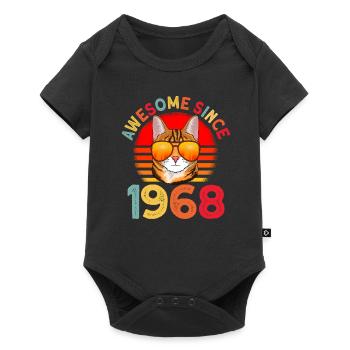 Awesome since 1968 Katze 54. Geburtstag Geschenk - Baby Premium Kurzarmbody - Schwarz - Vorne