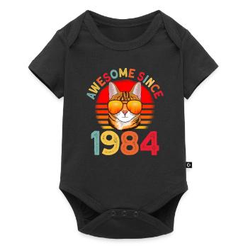 Awesome since 1984 Katze 38. Geburtstag Geschenk - Baby Premium Kurzarmbody - Schwarz - Vorne