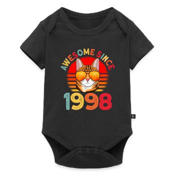 Awesome since 1998 Cat 24th Birthday Gift - Baby Premium short-sleeve bodysuit - black - Front