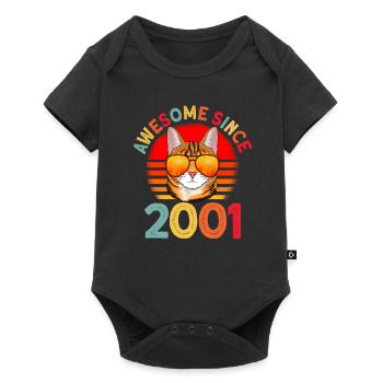 Awesome since 2000 Katze 21. Geburtstag Geschenk - Baby Premium Kurzarmbody - Schwarz - Vorne