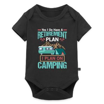 Plan de retraite - Cadeau camping-car - Body à manches courtes Premium Bébé - noir - Devant