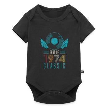 Best of 1974 Classic 48th Birthday Record - Baby Premium short-sleeve bodysuit - black - Front