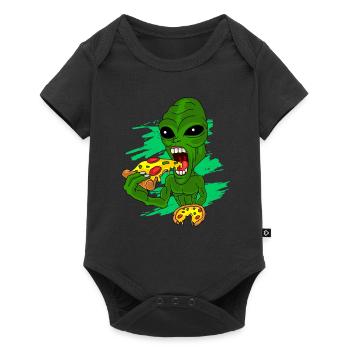 Alien Pizza - Baby Premium short-sleeve bodysuit - black - Front
