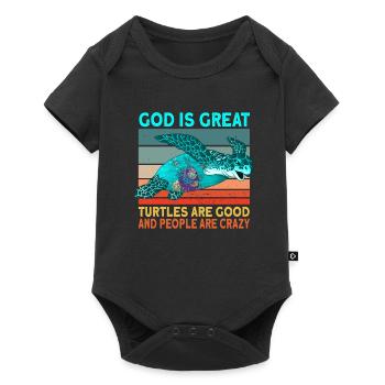 Turtle Mama Biologiste marin Tortues - Body à manches courtes Premium Bébé - noir - Devant
