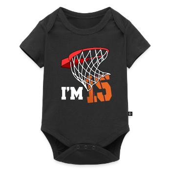 Ich Bin 15 Basketball 15. Geburtstag Basketballer - Baby Premium Kurzarmbody - Schwarz - Vorne