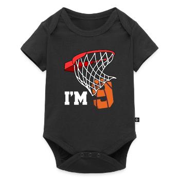 Ich Bin 9 Basketball 9. Geburtstag Basketballer - Baby Premium Kurzarmbody - Schwarz - Vorne