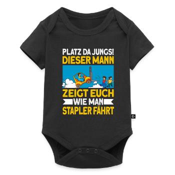 staplerfahrer Stapler Geschenk Gabelstapler Spruch - Baby Premium Kurzarmbody - Schwarz - Vorne