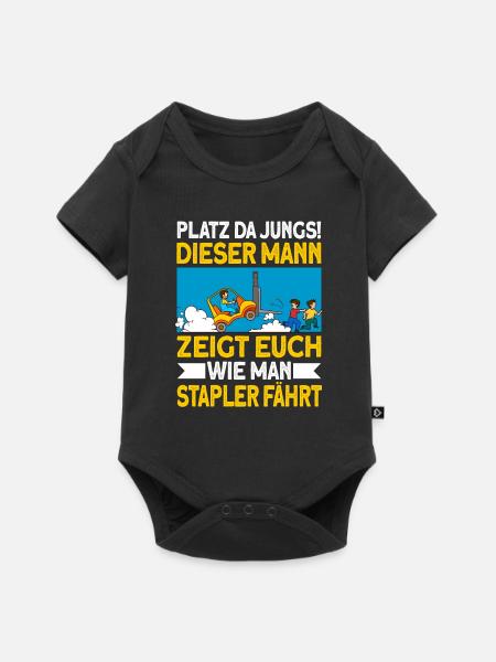 staplerfahrer Stapler Geschenk Gabelstapler Spruch - Baby Premium Kurzarmbody - Schwarz