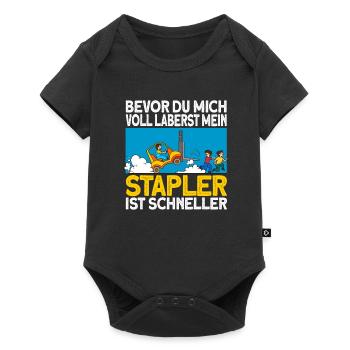 staplerfahrer Stapler Geschenk Gabelstapler Spruch - Baby Premium Kurzarmbody - Schwarz - Vorne